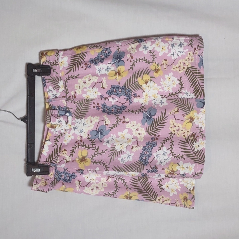 Mink Pink Floral Skirt Linen Blend NWT